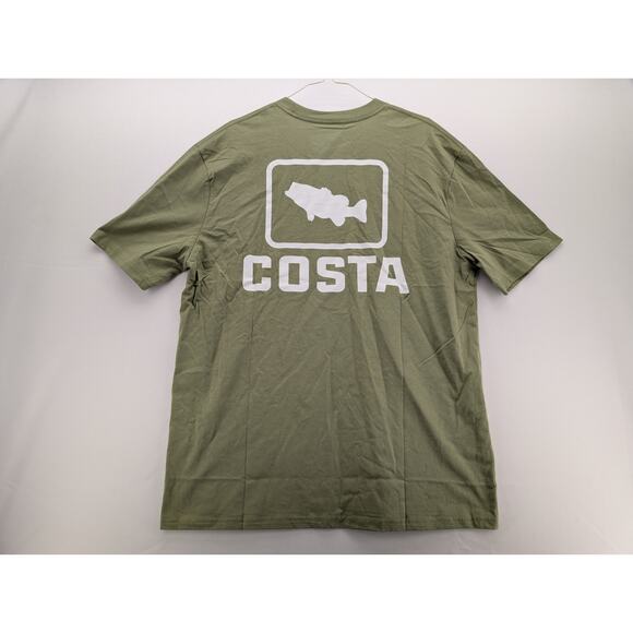 NWT Costa Classic Emblem Short Sleeve T-Shirt in Dark Sage size Large - Picture 7 of 8